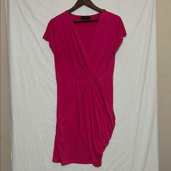 Banana Republic Dresses & Skirts - Banana Republic Pink Silk Faux Wrap Dress with Flutter Sleeves